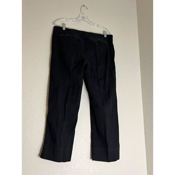 CAbi #928 Black Cotton Capri Pants with Split Hem 10 - Picture 4 of 4